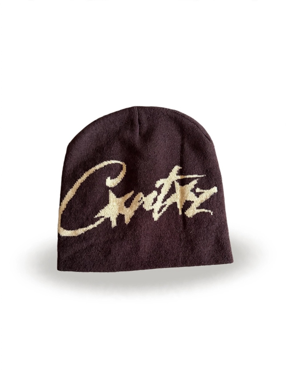 Cortiez Beanie Brown with Cream Logo Brand New One Size
